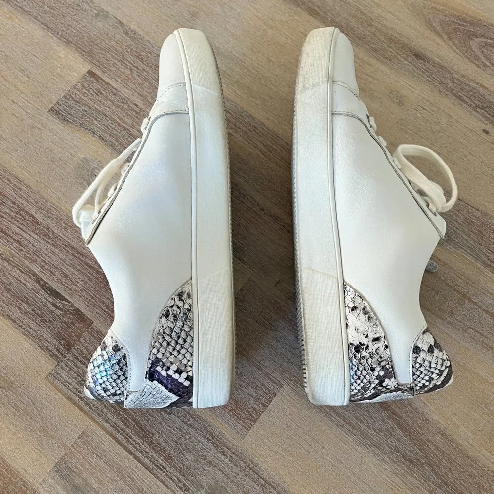 Naturalizer Women's Macayla Women Size 8.5 Tennis Shoe Snakeskin Zipper White